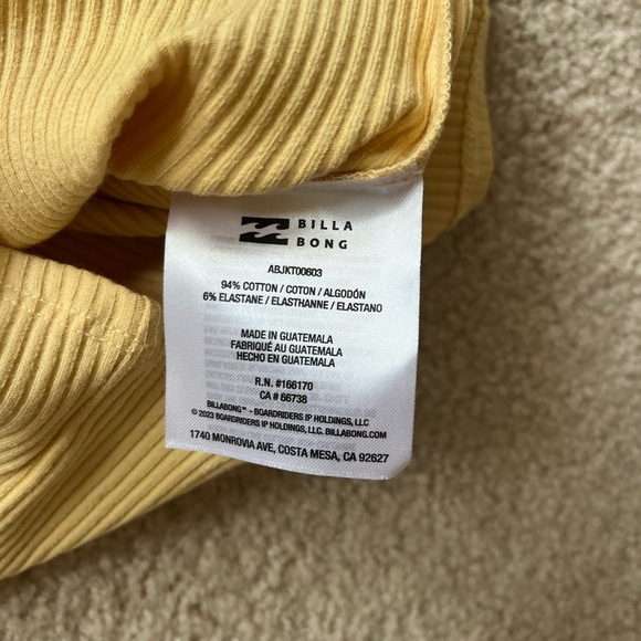 Billabong Mustard Ribbed Tank Top - Picture 3 of 4